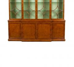 Impressive Early 20th Century George III Style Inlaid Walnut Breakfront Cabinet - 4552866