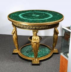 Impressive Empire Style Malachite and Ormolu Center Table After Desmalter - 2458307