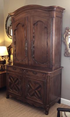 Impressive French Provincial Walnut Buffet a Deux Corps Cabinet - 1113104