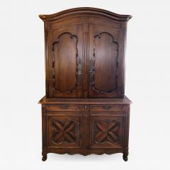 Impressive French Provincial Walnut Buffet a Deux Corps Cabinet - 1113136