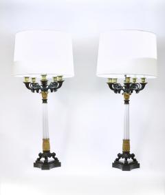 Impressive Gilt Bronze Art Glass Candelabras Pair of Lamp - 1333244