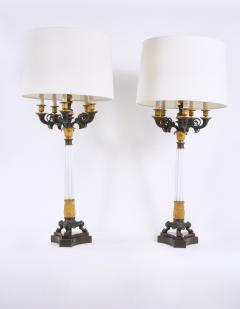 Impressive Gilt Bronze Art Glass Candelabras Pair of Lamp - 1333245