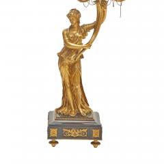 Impressive Pair 19th Century Gilded Bronze Ormolu Six Light Figural Candelabra - 4796483