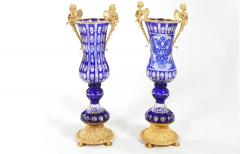 Impressive Pair Bronze Mounted Cut Crystal Vases - 1340812