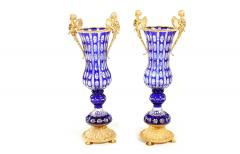 Impressive Pair Bronze Mounted Cut Crystal Vases - 1340814