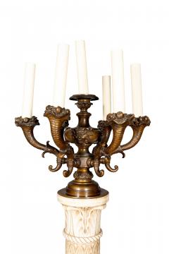 Impressive Pair Of E F Caldwell Marble And Bronze Floor Torchere - 4260901