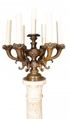 Impressive Pair Of E F Caldwell Marble And Bronze Floor Torchere - 4260971