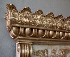 Impressive Swedish Empire Revival Ivory Painted and Parcel Gilt Pier Mirror - 1089410