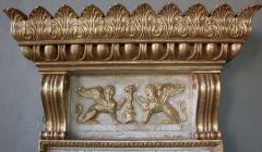 Impressive Swedish Empire Revival Ivory Painted and Parcel Gilt Pier Mirror - 1089411