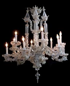Impressive Venetian glass 12 light chandelier with dolphin form arms - 1060317