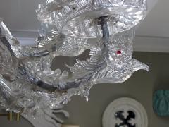 Impressive Venetian glass 12 light chandelier with dolphin form arms - 1060323