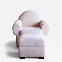 Incredible Art Deco Club Chair and Ottoman in Edelman Shearling  - 4817047