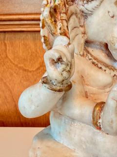 Indian Antique Carved Marble Ganesh Statue - 4483386