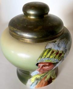 Indian Chief Motif Porcelain Humidor American circa 1900 - 2715469