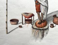 Indian Company School Gouache Paintings on Paper Professions Set of 2 C 1810 - 4700859