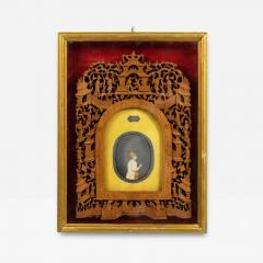 Indian Filigree Wall Plaque with Framed Miniature Painting - 4412578