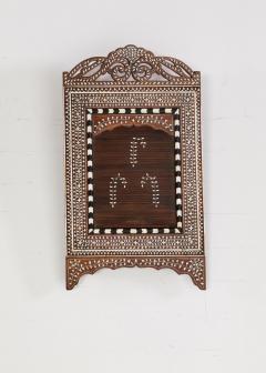 Indian Inlaid Mirror with Tambour Door - 3729705