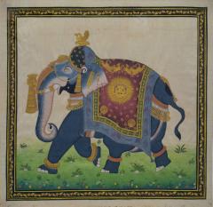 Indian Rajasthani Miniature Painting of a Royal Elephant - 4679736