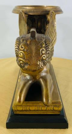 Indian Rhyton Shaped Brass Sculpture or Statue With Winged Ram - 2873151