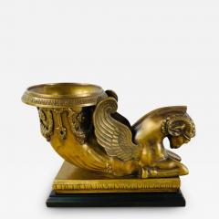 Indian Rhyton Shaped Brass Sculpture or Statue With Winged Ram - 2878045