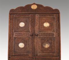 Indian Vine Carved Eglomise Plaqued Corner Cabinet - 1465943