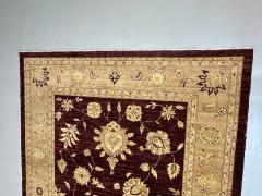 Indian Wool Carpet Burgundy and Beige 21st Century - 3793074