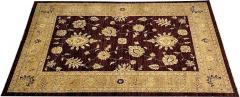 Indian Wool Carpet Burgundy and Beige 21st Century - 3794809