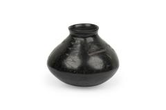 Indigenous American Black and Gray Vase with Figurative Design - 4673754