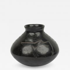 Indigenous American Black and Gray Vase with Figurative Design - 4721107