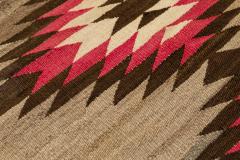 Indigenous American Woven Patterned Brown and Pink Rectangular Rug - 4671299