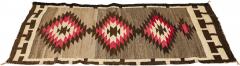 Indigenous American Woven Patterned Brown and Pink Rectangular Rug - 4716959