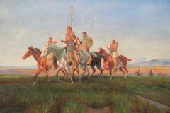 Indigenous Americans On Horseback Painting - 3185428