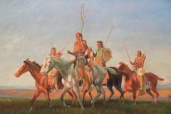 Indigenous Americans On Horseback Painting - 3185429