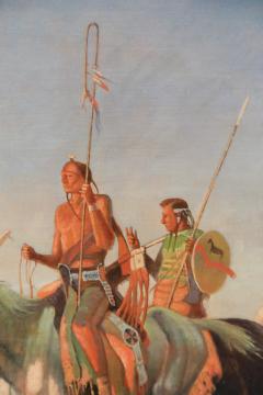 Indigenous Americans On Horseback Painting - 3185433