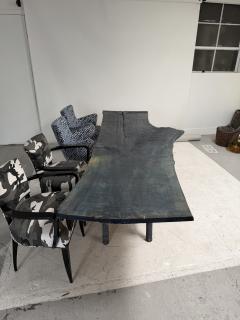 Indigo Dyed Live Edge Dining Table - 4701937