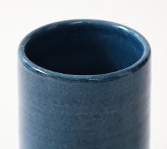 Indigo Glazed Ceramic Rouleau Vase France c 1960 s Signed Poterie Figere - 4509835