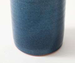 Indigo Glazed Ceramic Rouleau Vase France c 1960 s Signed Poterie Figere - 4509836
