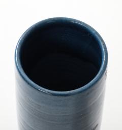 Indigo Glazed Ceramic Rouleau Vase France c 1960 s Signed Poterie Figere - 4509838
