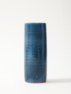 Indigo Glazed Ceramic Rouleau Vase France c 1960 s Signed Poterie Figere - 4509839