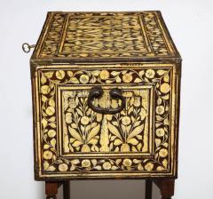 Indo Portuguese Bone Inlaid Fall Front Cabinet Mughal India 17th 18th Century - 674693