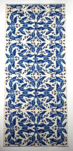 Indonesian Blue White Megamendung or Clouds Pattern Batik Panel circa 1930 - 3395794