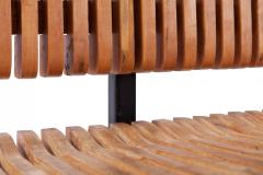 Industrial Bench With Slatted Seat And Backrest 1950s - 853081