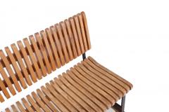 Industrial Bench With Slatted Seat And Backrest 1950s - 853087
