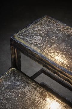 Industrial Cast Iron and Glass Floor Lamp and Ladder 1940s - 4500556