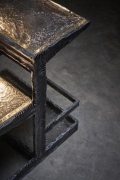 Industrial Cast Iron and Glass Floor Lamp and Ladder 1940s - 4500557