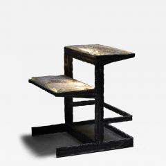 Industrial Cast Iron and Glass Floor Lamp and Ladder 1940s - 4503981