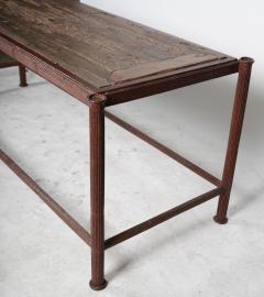 Industrial Chic Patinated Iron Antique Rustic Reclaimed Wood Sofa or Console - 1621738