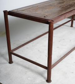 Industrial Chic Patinated Iron Antique Rustic Reclaimed Wood Sofa or Console - 1621739
