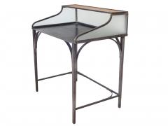 Industrial French Iron and Glass Bank Desk - 3822270