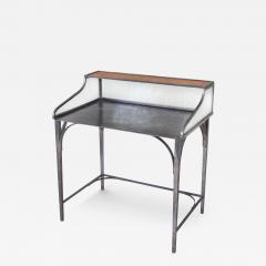 Industrial French Iron and Glass Bank Desk - 3826093